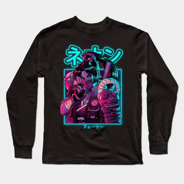 Neon Fury Long Sleeve T-Shirt by BrunoMota